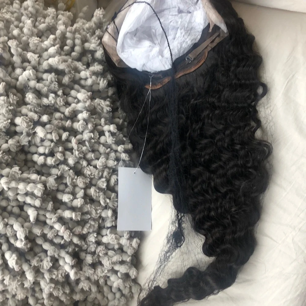 22”  100% HUMAN BRAZILIAN DEEP WAVE  LACEFRONT WIG